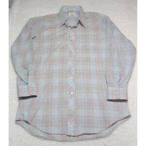 VTG Sovereign Mens Shirt (XLT 17.5)Plaid USA Extra long Tappered Tails Tall